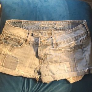 American eagle light wash shorts